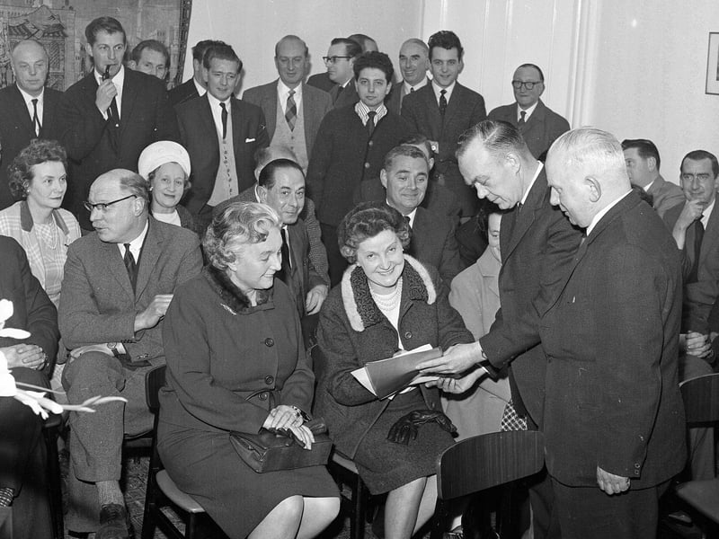 Stockbridge shop keepers sign a petition against parking in Raeburn Place in April 1965,