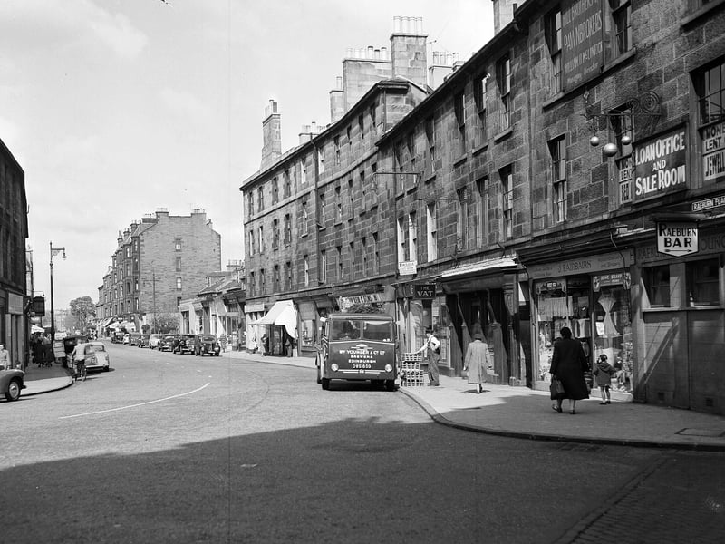 Shops in Stockbridge in May 1958.