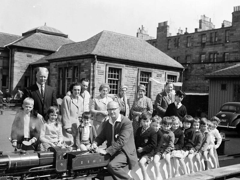 Children on a train ride during a carnival in Stockbridge in May 1963.