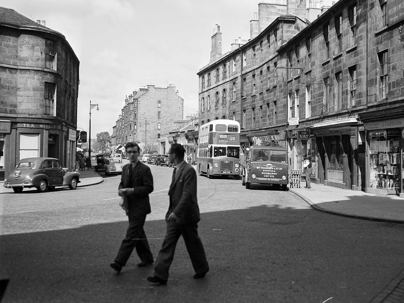 Stockbridge Shopping Centre looking toward Raeburn Place  in January 1959.