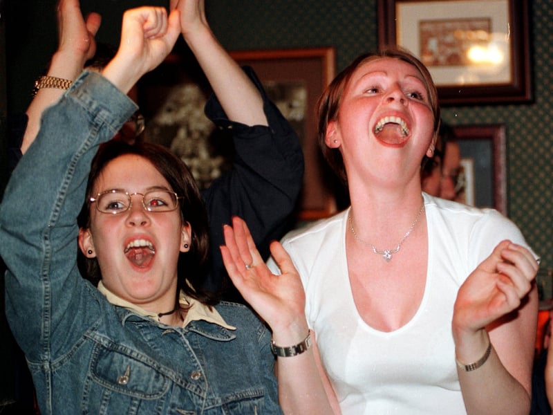Punters at the Haymarket pub cheer the Tartan boys even in defeat to Morocco in the 98 World Cup