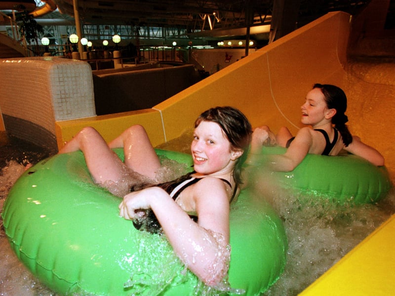 Youngsters enjoy the waterslides at Leith Waterworld in 1998