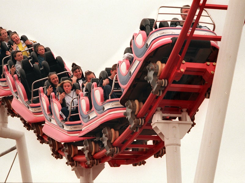 The Tornado rollercoaster at Strathclyde Country Park in May 1998