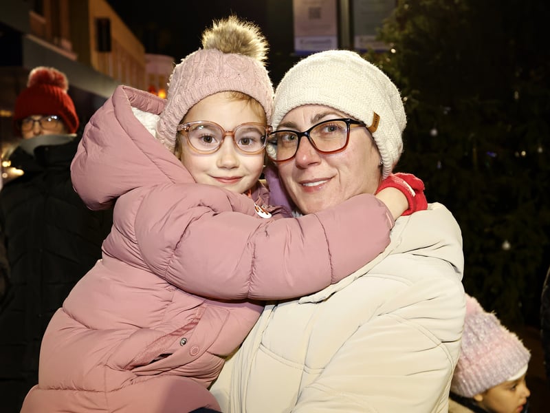 Huge crowds flocked to Palmerston Road to see the magic come alive at the annual Christmas lights switch on event. 

Pictured: Vedrana and her daughter, Olivia, 6. 

Picture: Chris Moorhouse (201125-042)