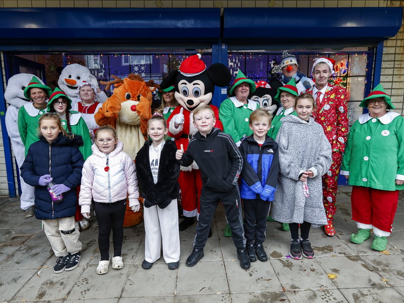 Children with the Grotto's characters at Leigh Park Santa's Grotto, in Greywell shopping centre.

Picture: Chris Moorhouse (221125-05)