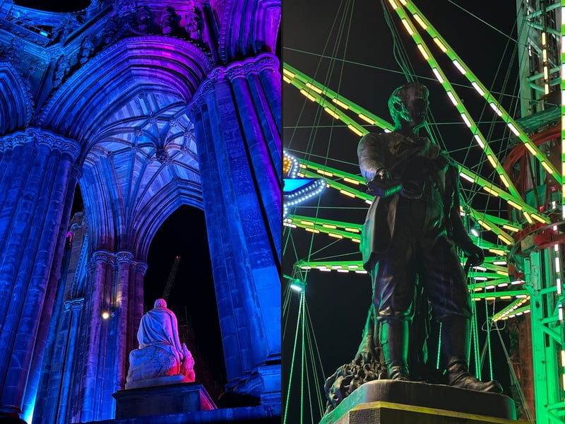 The David Livingston statue and Scott Monument can be seen in a different light during the markets