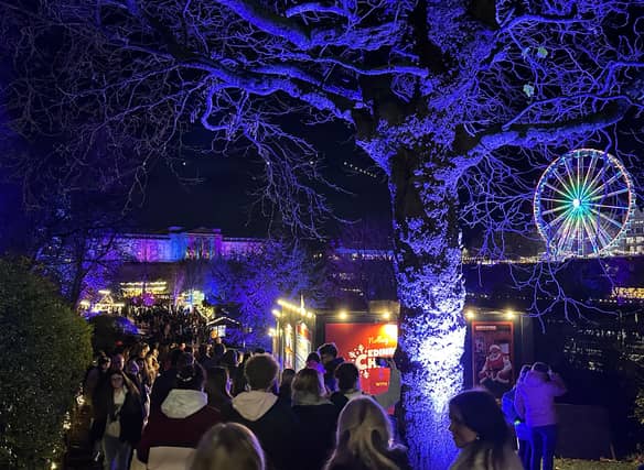 Visitors entering through the Market Street entrance are welcomed with a magical view