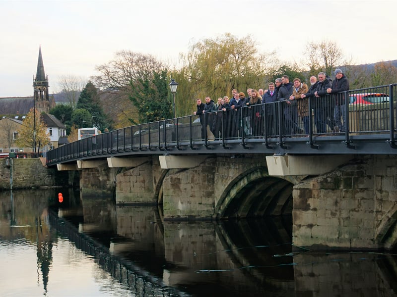 The Otley Bridge footway reopened to the public on Thursday, November 20 after an extensive demolition and re-construction of the cantilever footway after it fell into disrepair. The temporary footbridge has now been removed and both riverside parks, either side of the bridge, reinstated.