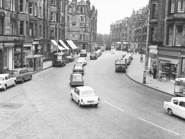 Traffic in Bruntsfield Place in June 1966.