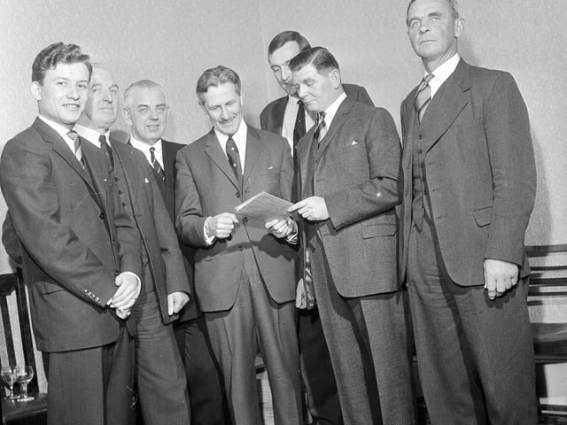 Bruntsfield Rugby Club celebrating their 60th anniversary with a dinner in March 1964.