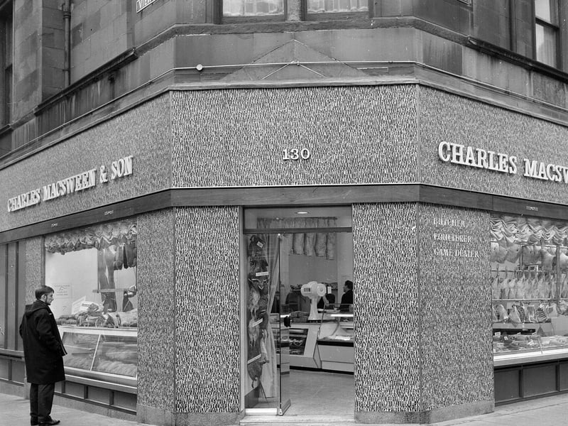 Charles MacSween's new butchers shop at Bruntsfield Place in December 1962.