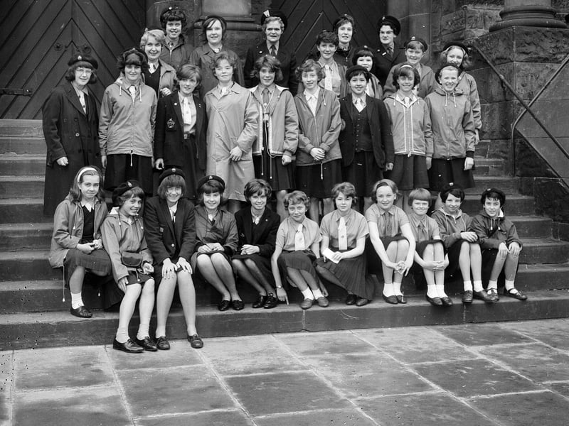 Bruntsfield District Girl Guides in July 1964.