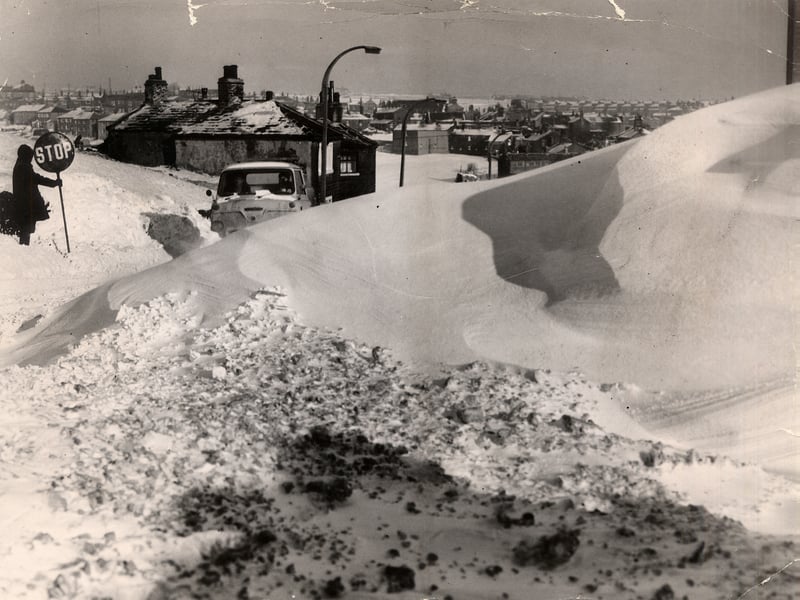 A snowy landscape in the winter of 1963