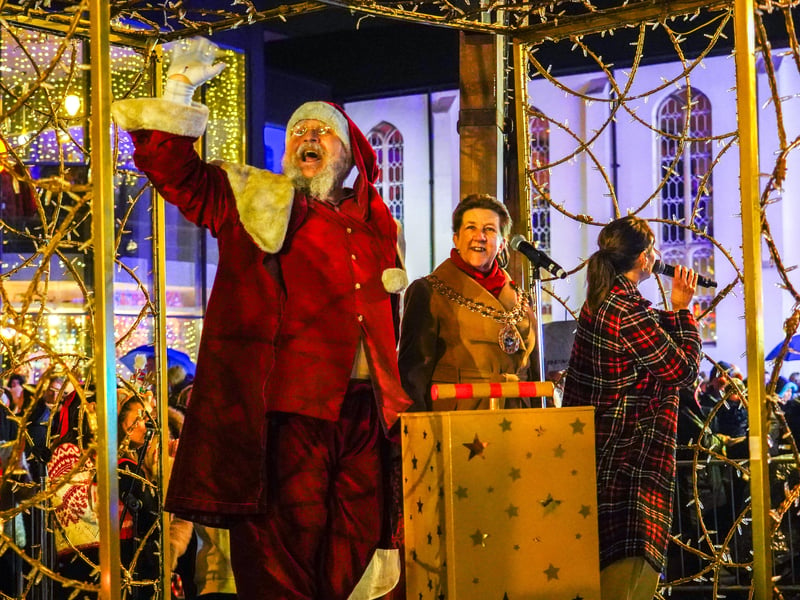 Pictured is Santa and Louise Clubley. Pictured by Alec Chapman