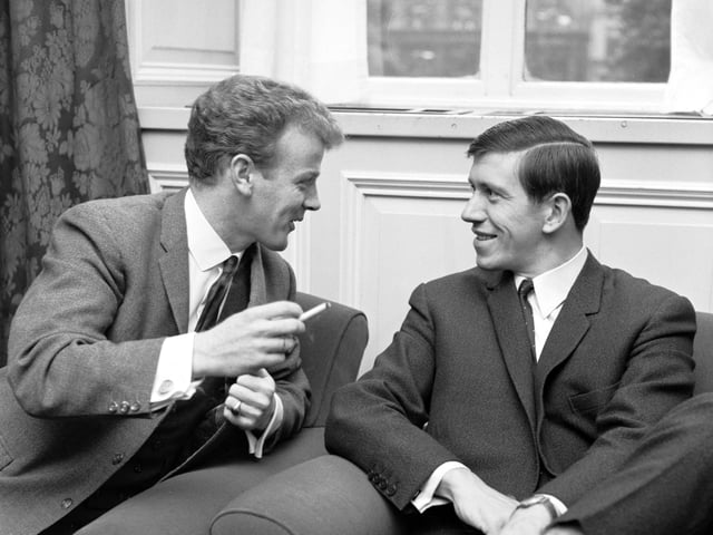 Billy Bremner and John Greig in Glasgow in June 1966.