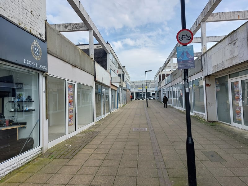 A view of Wellington Way from St George's Walk in March 2024 before work began.