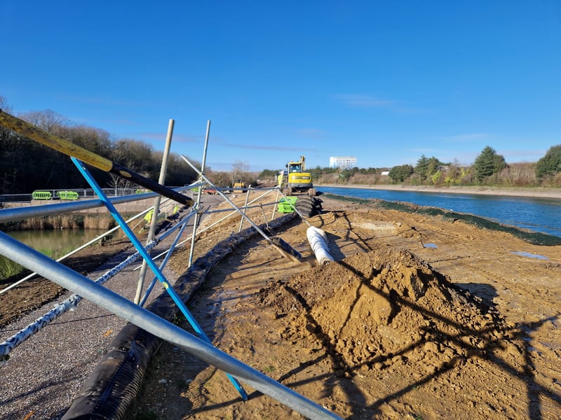 Ongoing work to create a new footpath