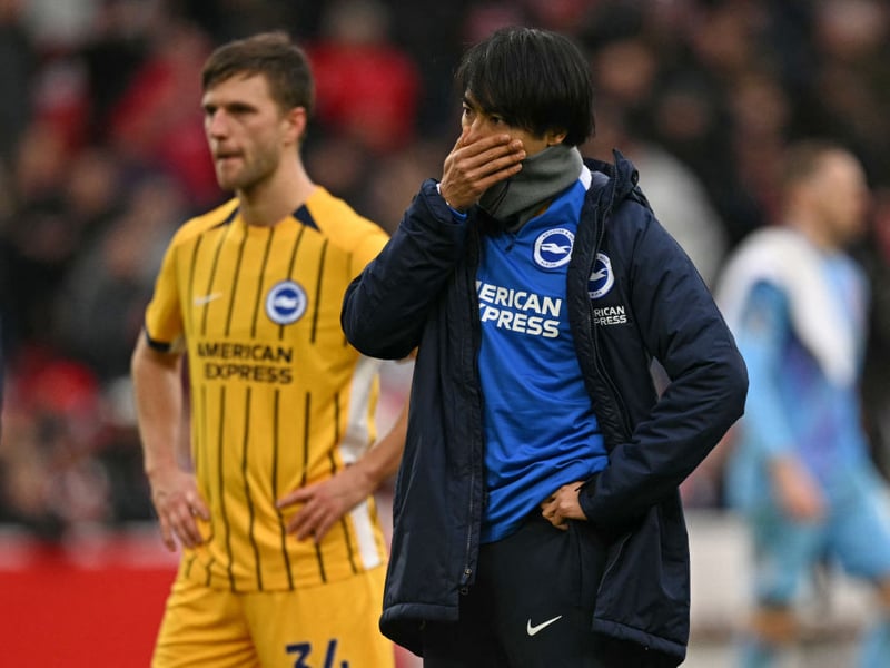 Brighton had very few chances to get the Japan ace moving forward and he struggled to support the over-worked Lamptey.