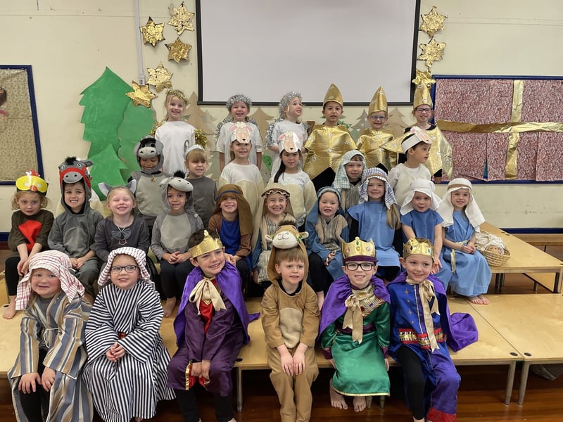 Year R pupils in the 2022 Christmas Nativity at Park Gate Primary School.