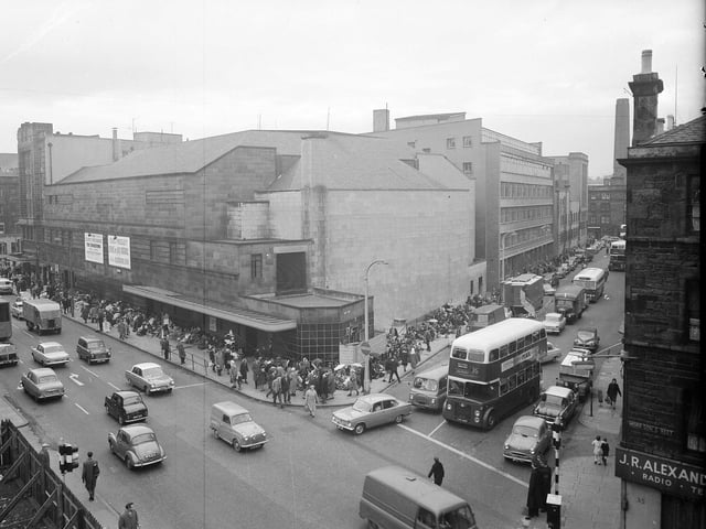 Beatles fans queue for concert tickets at the corner of Morrison Street and Semple Street in April 1964.