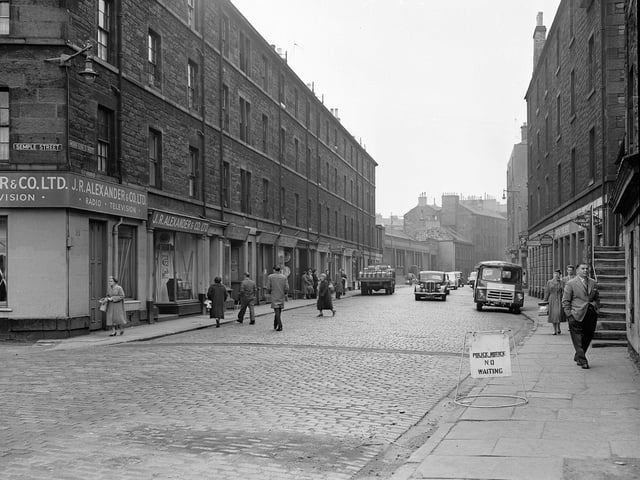 A view of Morrison Street  from the junction with Semple Street in May 1960.