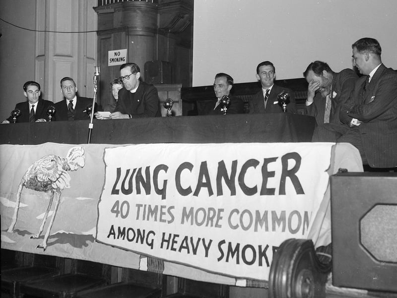 The Anti Smoking Campaign holds a panel in Central Hall, Tollcross, in October 1959.
