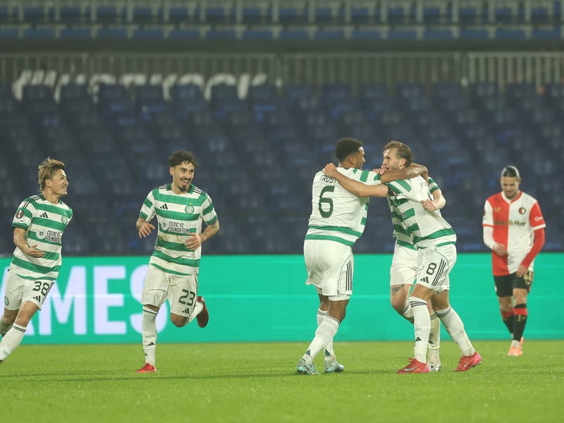 Benjamin Nygren (on 63) provided a key impact scpring the clinching third with an emphatic finish, 7
Dane Murray (on 70) came on for Tierney as the defence reshuffled and never put a foot wrong, 6
Sebastian Tounekti (on 71) had a chance to bear down on goal but took a poor touch, 5
Paulo Bernardo (on 83) provided fresh legs and helped see the game out , 5
Anthony Ralston (on 84) steady for the final minutes as Celtic held on to a 3-1 win, 5