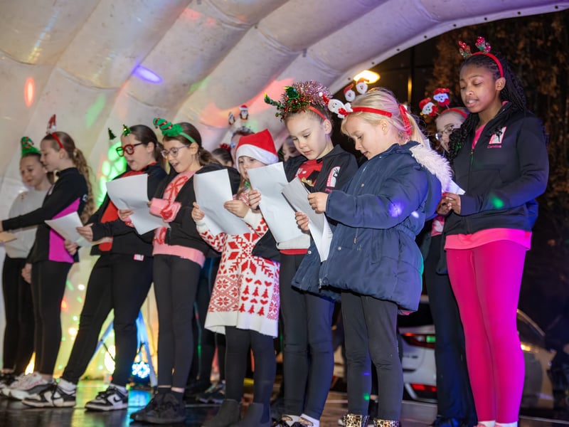 The evening featured live music, local choirs, a brass band, and a visit from Santa himself to switch on the lights.