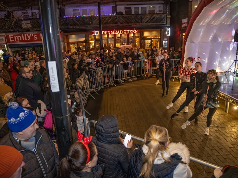 The evening featured live music, local choirs, a brass band, and a visit from Santa himself to switch on the lights.
