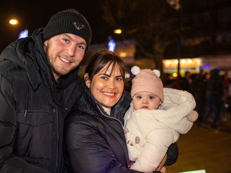 Ross, Libby and Bree at the Waterlooville Christmas Lights Switch-on