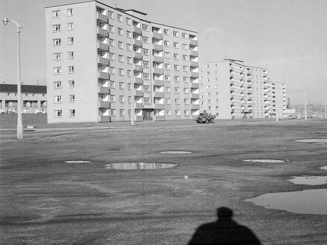 Modern flats at the west end of Kirkcaldy Promenade in November 1963.