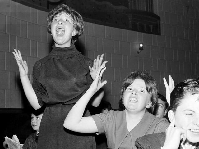 Girls screaming at The Beatles Carlton Cinema gig in Kirkcaldy in October 1963.