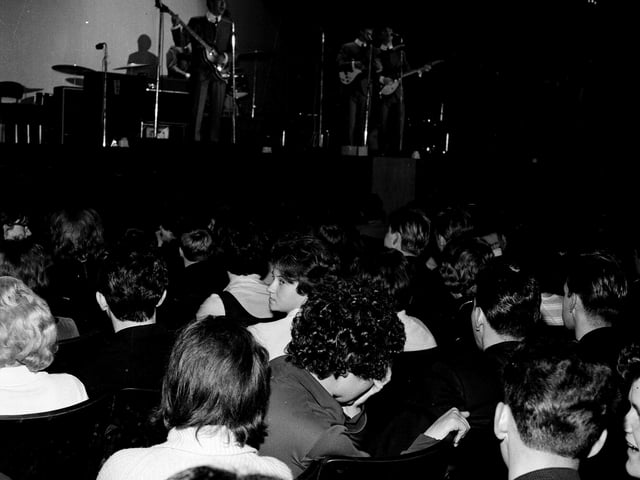 The Beatles playing the Carlton Cinema in Kirkcaldy in October 1963.