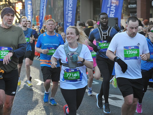 Finishers heading for the line.