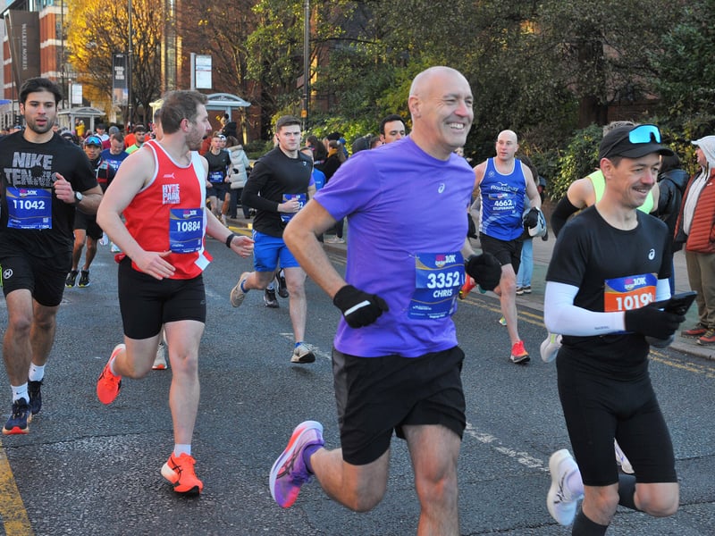 Runners are all smiles on the start line.