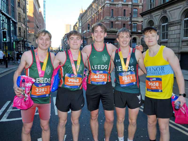 Leeds University students complete the run.