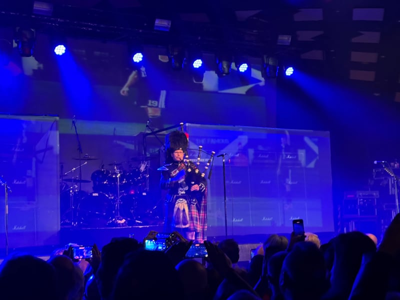 A piper played 'Flower of Scotland' before The Almighty took to the stage.