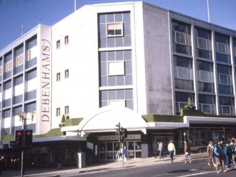 Debenhams department store, at the top of The Moor, Sheffield, in 1988