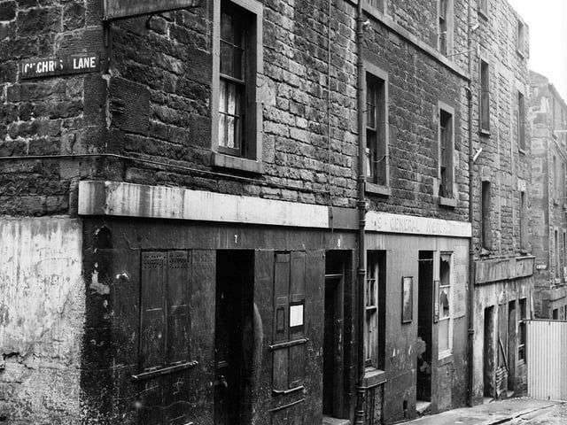 A tenement buidling on Greenside Row, just off Leith Walk, that had to be evacuated due to structural problems in February 1960.