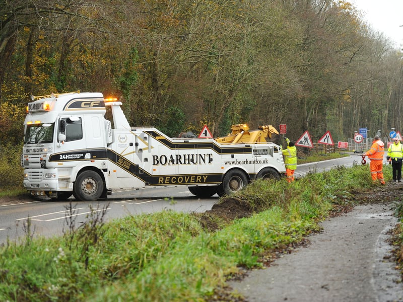 A TJ Waste lorry came off the A32 between Fareham and Knowle and ended up in a field on Monday, December 1, 2025. 

Picture: Sarah Standing (011225-7941)