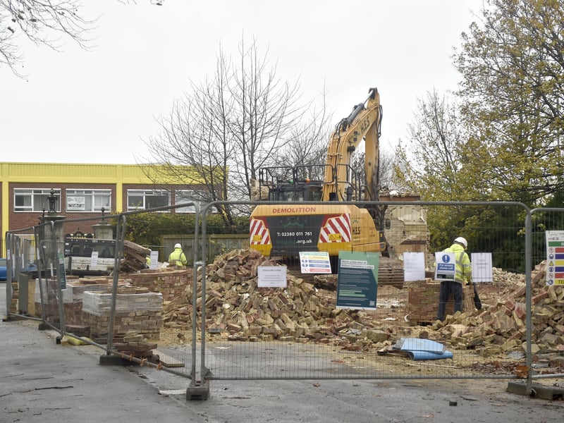 The demolition of Milton Cemetery Lodge in Portsmouth
Picture: Sarah Standing (011225-3381)
