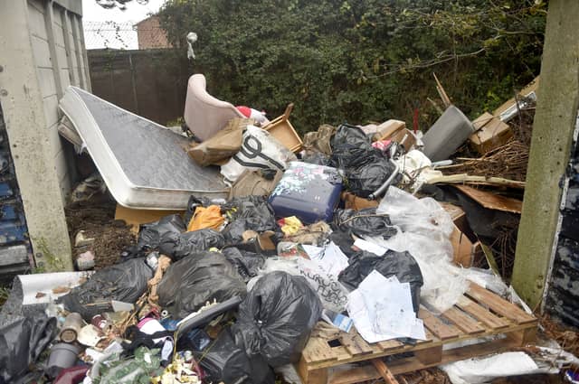 Fly tipping in Halliday Crescent in Eastney, Portsmouth, on Monday, December 1, 2025.
Picture: Sarah Standing (011225-3401)