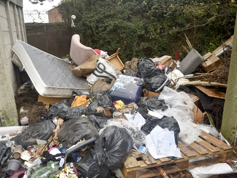 Fly tipping in Halliday Crescent in Eastney, Portsmouth, on Monday, December 1, 2025.

Picture: Sarah Standing (011225-3401)
