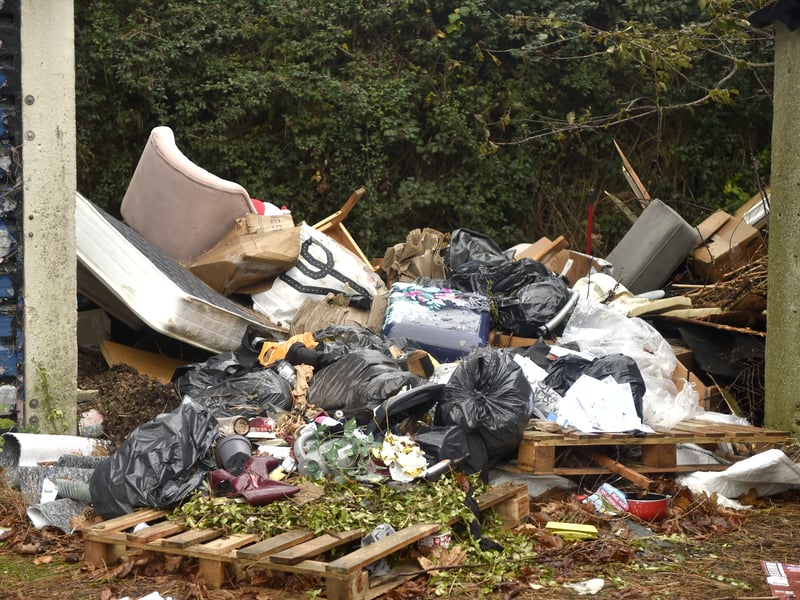 Fly tipping in Halliday Crescent in Eastney
Picture: Sarah Standing (011225-3400)