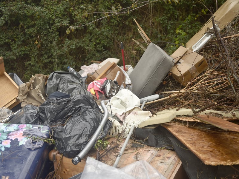 Fly tipping in Halliday Crescent in Eastney
Picture: Sarah Standing (011225-3409)