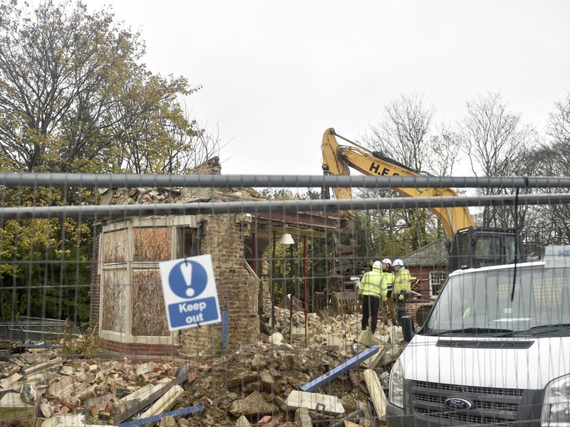 The demolition of Milton Cemetery Lodge in Portsmouth
Picture: Sarah Standing (011225-3385)