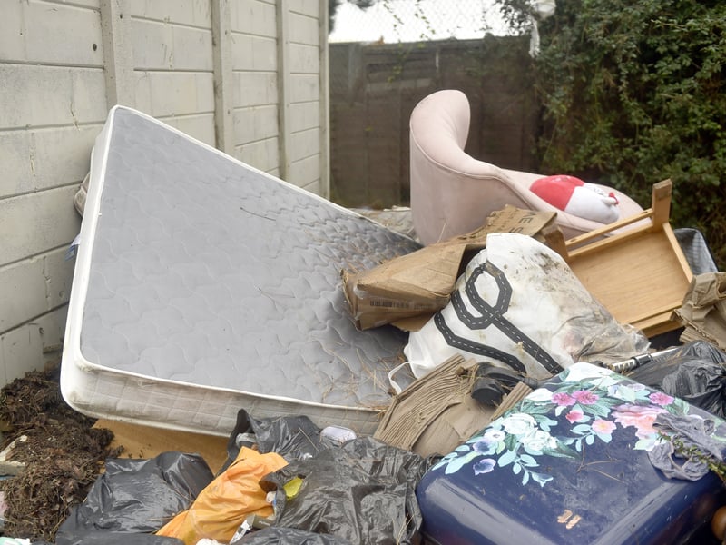 Fly tipping in Halliday Crescent in Eastney