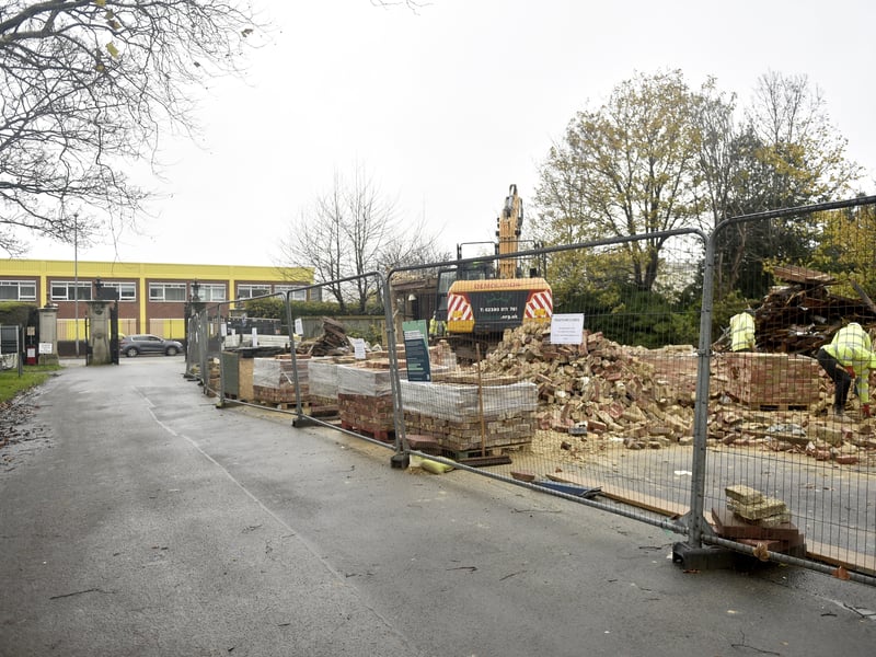 The demolition of Milton Cemetery Lodge in Portsmouth
Picture: Sarah Standing (011225-3396)