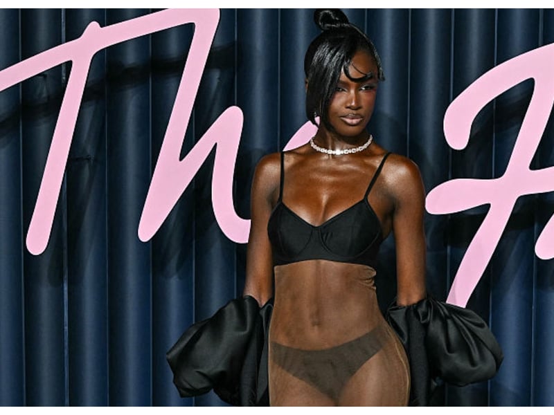 I am most certainly not a fan of lingerie as outerwear so it is not a surprise I was not keen on Leomie Anderson's look
