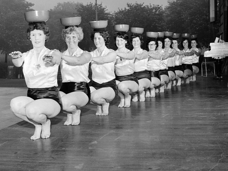 The Edinburgh League of Health and Beauty at the Ross Bandstand in Princes Street Gardens in May 1964.